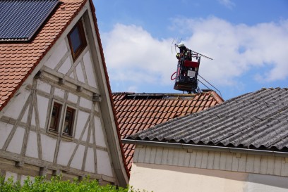 Vaihingen a.d. Enz: Dachstuhlbrand in der engbebauten Altstadt
