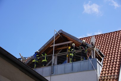 Vaihingen a.d. Enz: Dachstuhlbrand in der engbebauten Altstadt