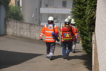 Marbach a. Neckar: Brand in einer unterirdischen Elektroanlage,Grossaufgebot an Rettungskraefte aus dem ganzen Landkreis 