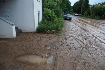 Oberstenfeld/Bottwartal: Hochwasser nach Strak regen und Hagel