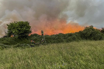Herrenberg: Brand auf dem Haeckselplatz fordert die Feuerwehr