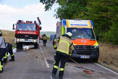 Sachsenheim-Hohenhaslach:Transporter ueberschlaegt sich, 1 Person verletzt