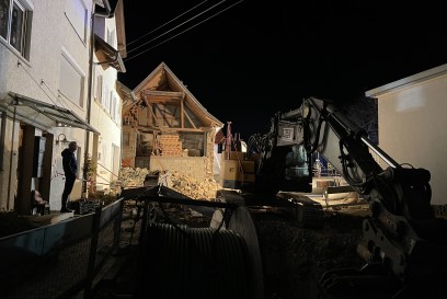 Hechingen-Sickingen: Hauswand eingestuerzt 