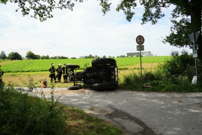 Renningen: Traktor umgekippt 