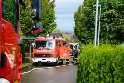 Gammelshausen: Zwei  verletzte nach Gebaeudebrand - Rettungshubschrauber im Einsatz