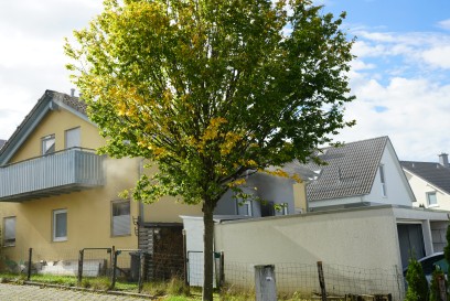 Gammelshausen: Zwei  verletzte nach Gebaeudebrand - Rettungshubschrauber im Einsatz