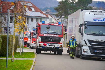 Weilheim/Teck: Muellpresse in Brand