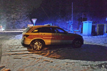 Nagold: Zug kollidiert mit Anhaenger - Zwei Zuchtbullen sterben - Bahn schwer Beschaedigt  