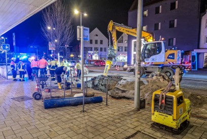 Herrenberg: Wasserrohrbruch am Verkehrsknotenpunkt