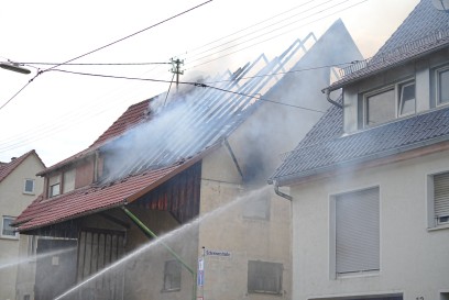 Filderstadt-Sillmingen: Dachstuhlbrand in Schreinerstrasse