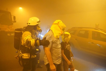 Fellbach: Rettungskraefte ueben Ernstfall im Kappelbergtunnel