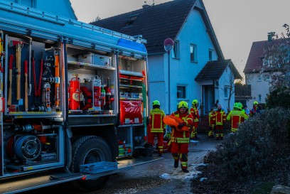 Salach: Feuer in Keller Am Donnerstag erlitt eine 39-Jaehrige leichte Verletzungen.