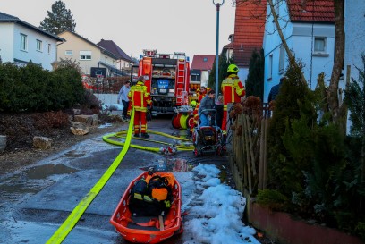 Salach: Feuer in Keller Am Donnerstag erlitt eine 39-Jaehrige leichte Verletzungen.